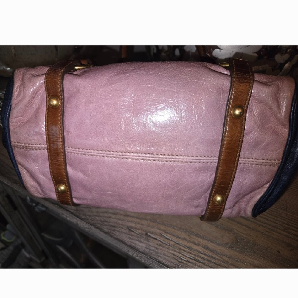 EUC Authentic Rare Tricolor MiuMiu Vitello 2 way Satchel - Picture 7 of 15